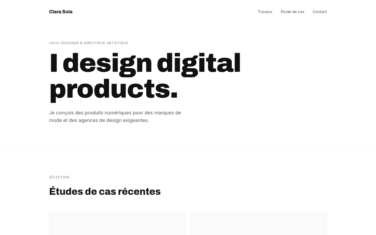 Aperçu de Clara Sola, style Minimalisme Interactif
