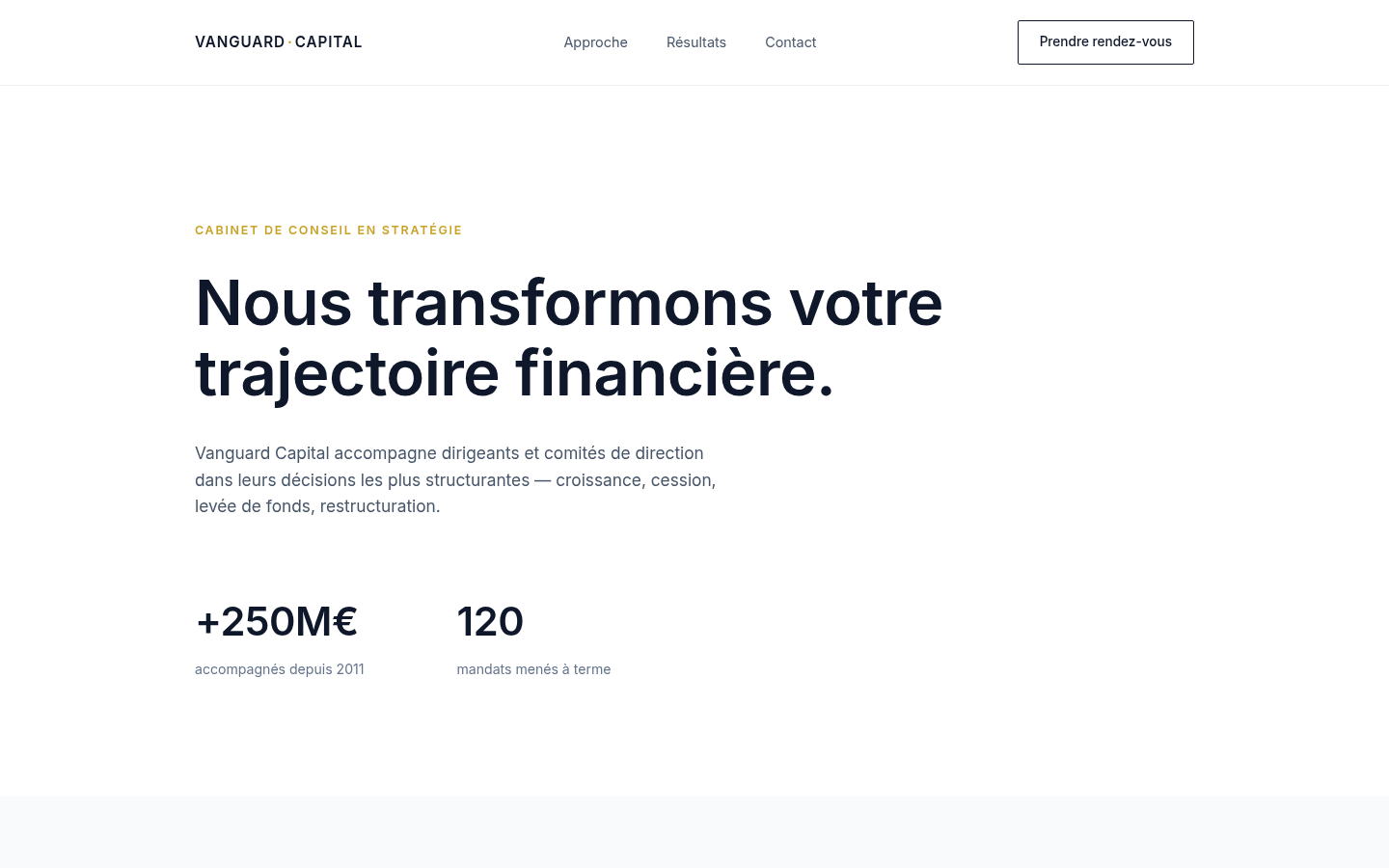 Aperçu de Vanguard Capital, style Minimalisme Moderne